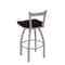 Holland Bar Stool Co 30" Low Back Swivel Bar Stool, Nickel Finish, Dark Cherry Oak Seat 82130ANDCOak - alternate 2